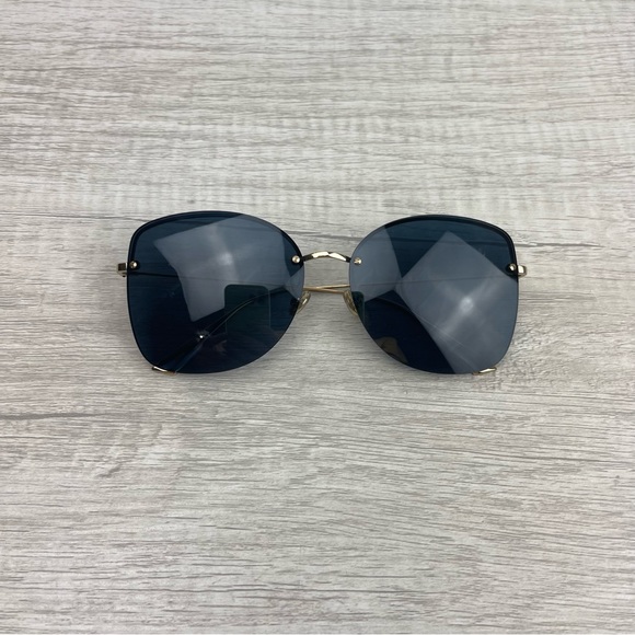 Dior Stellaire 7F Butterfly Rimless Sunglasses in Gold NWOT - Picture 4 of 13